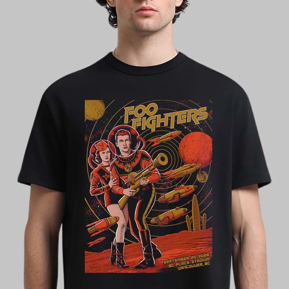 Foo Fighters Vancouver BC 2026 Event Poster T-Shirt Live At BC Place Stadium 