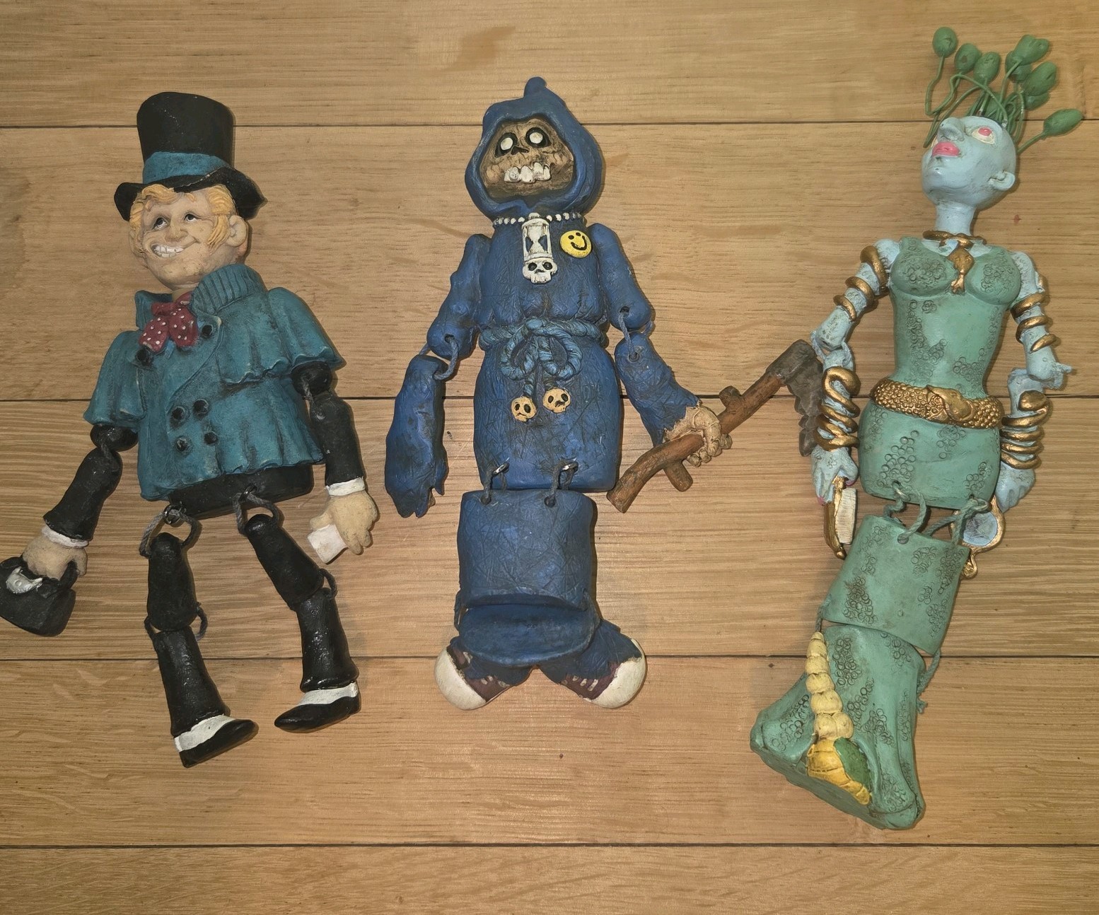 Vtg 2005 WMG Kookie Spookies Halloween Sitters Set of 3 Reaper Medusa Gentleman