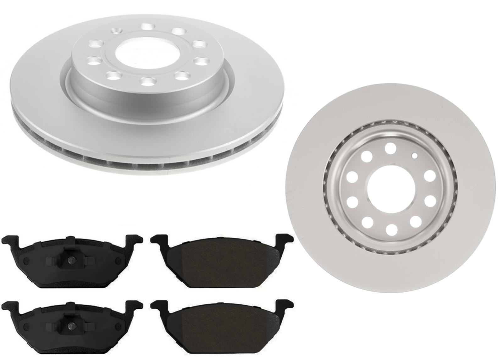 Front Carbon Coated Brake Rotors & EPS Brake Pads For Volkswagen Jetta S 11-17
