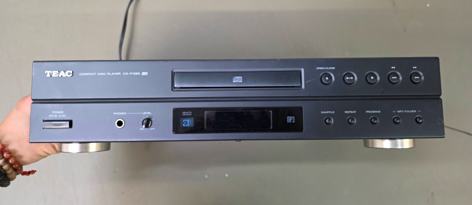 TEAC CD-P1260 CD Player MP3 CD-R/RW Hi-Fi Component Black No Remote TEAC CD-P1260 CD Player MP3 CD-R/RW Hi-Fi Component Black No Remote