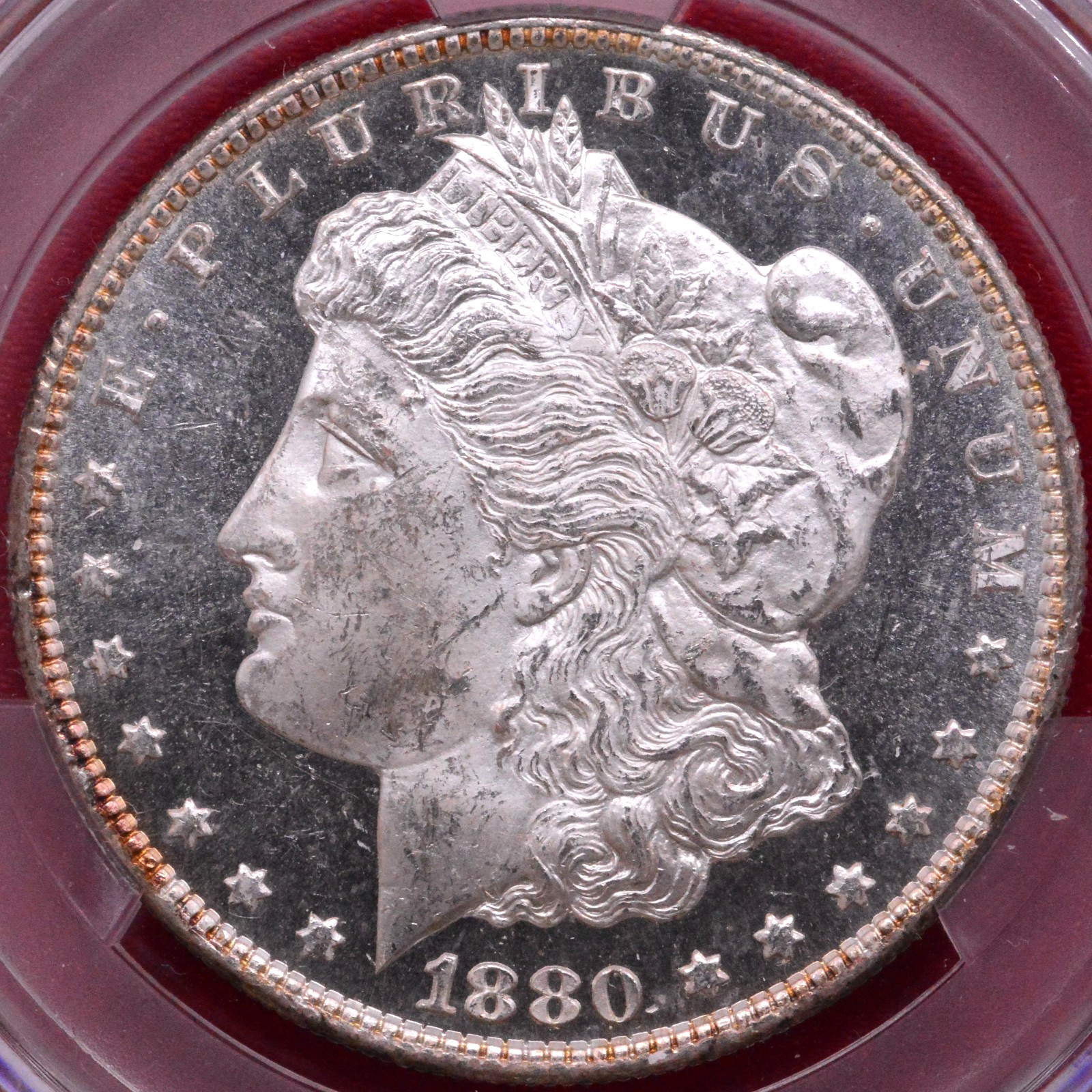 CAC MS-63 DMPL 1880-S MORGAN DOLLAR CAC MS-63 DMPL 1880-S MORGAN DOLLAR