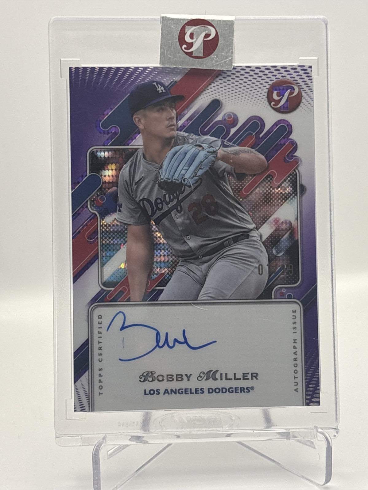 2025 Topps Pristine-Autographs Bobby Miller #PA-BM Purple Encased Pristine /99