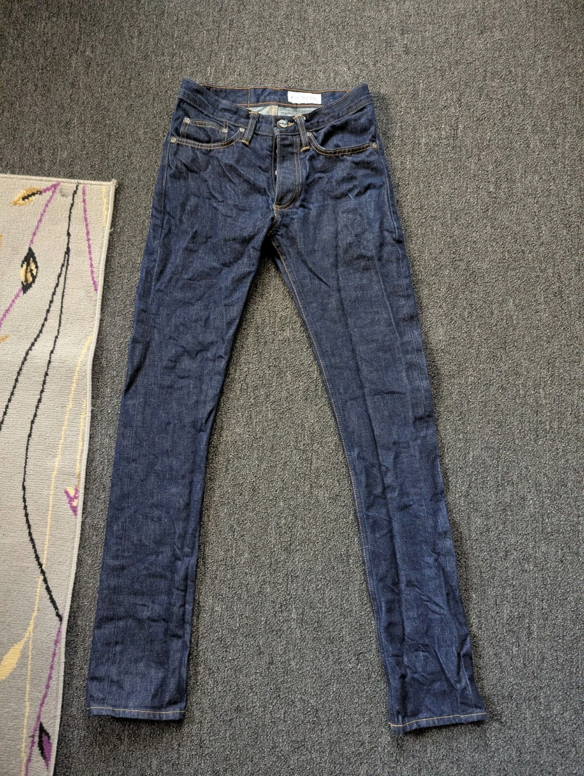 Gustin The 1968 Skinny Selvedge Denim Blue Jeans Made in USA Mens Size W29
