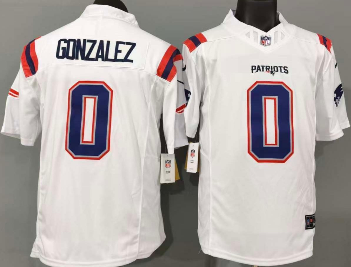 Tariffs​ Free NE Patriots F.U.S.E White Sewn Stitched Jersey.