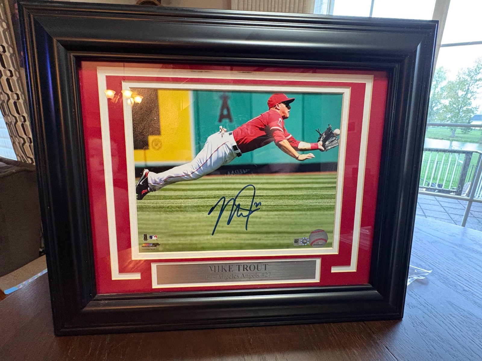 Mike Trout Auto Autographed framed photo with COA