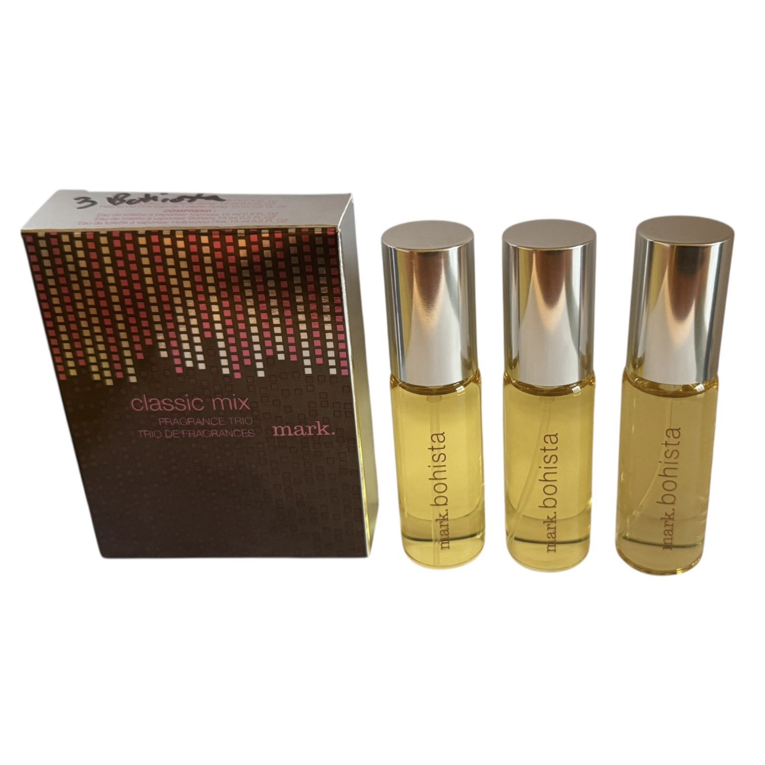 Avon Mark Bohista Eau De Toilette Travel Size Spray .5 fl oz x 3 = 1.5 oz NEW