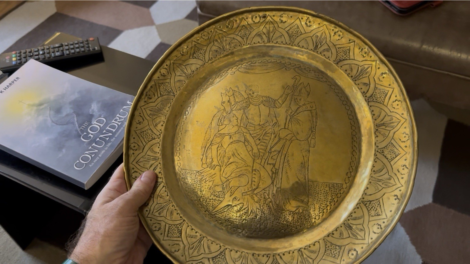 Gorgeous 17th Century ‘George & The Dragon’ Nuremberg Brass Alms Dish