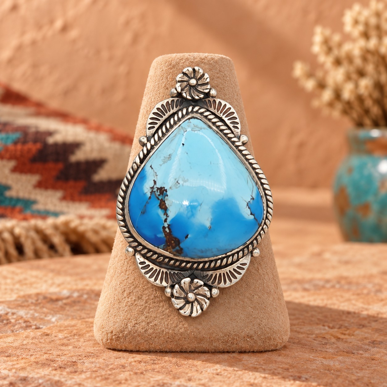Golden Hills Turquoise Southwestern Ring 925 Sterling Adjustable Size 8 Golden Hills Turquoise Southwestern Ring 925 Sterling Adjustable Size 8
