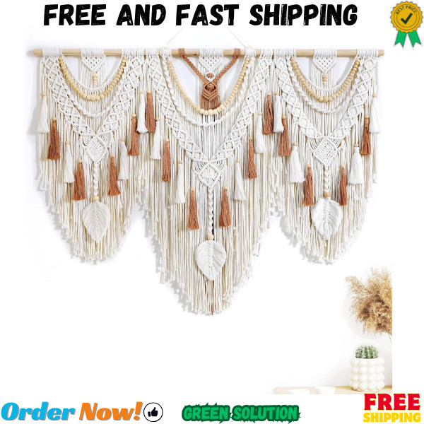 Large Macrame Wall Hanging Boho Woven Tapestry Chic Home Art Wall Decor