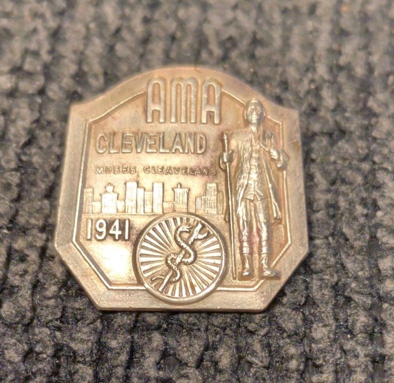 Rare antique AMA Moses Cleveland, Ohio 1941 Greenduck Co. Chicago Pin RARE Rare antique AMA Moses Cleveland, Ohio 1941 Greenduck Co. Chicago Pin RARE