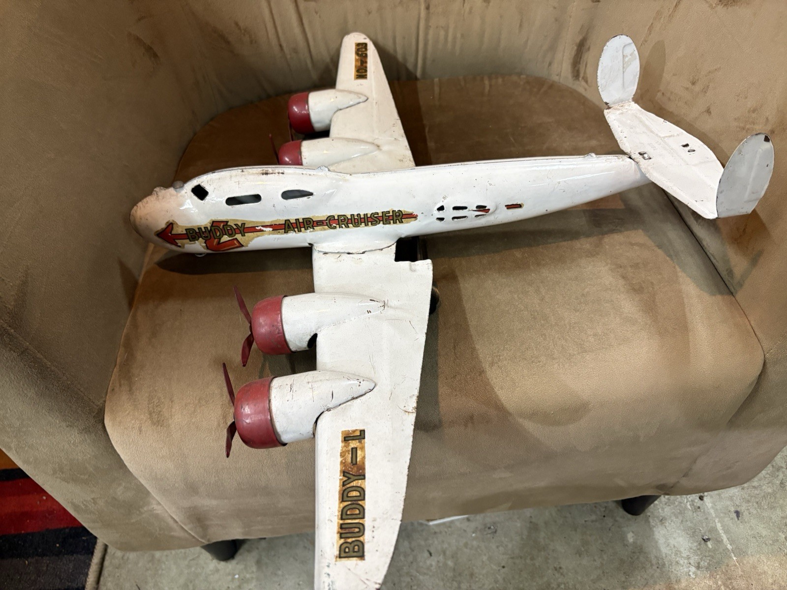 Vintage Antique Buddy L Large Pressed Steel Air cruiser Plane