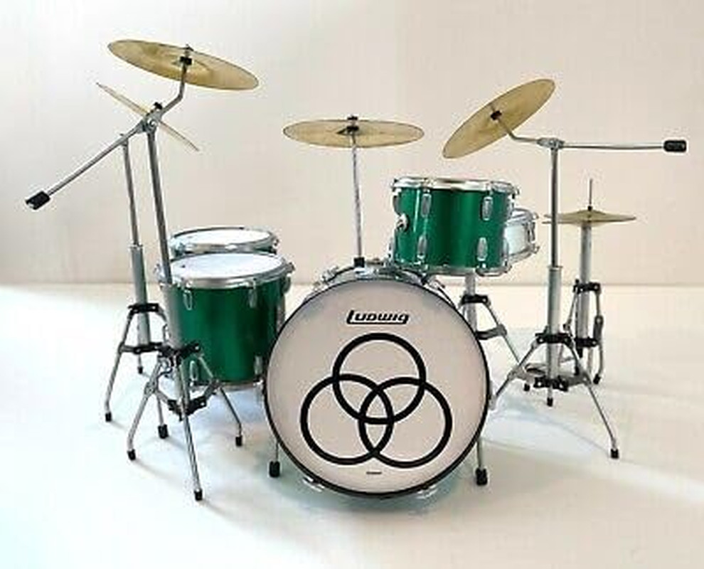 John Bonham Zep Tribute Green Sparkle Ludwig Mini Drum Kit Model John Bonham Zep Tribute Green Sparkle Ludwig Mini Drum Kit Model