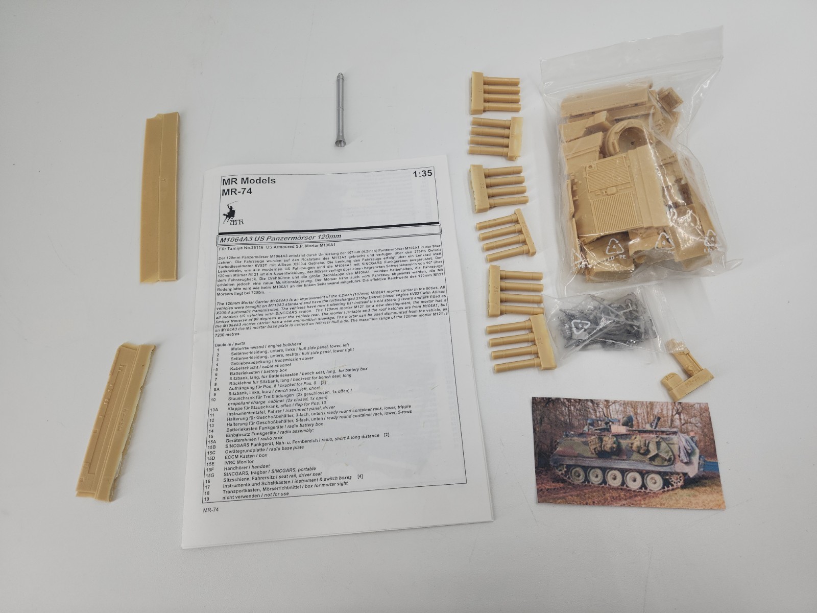 MR Models M1064A3 Mortar Carrier 120mm Conversion Kit for Tamiya M106A1