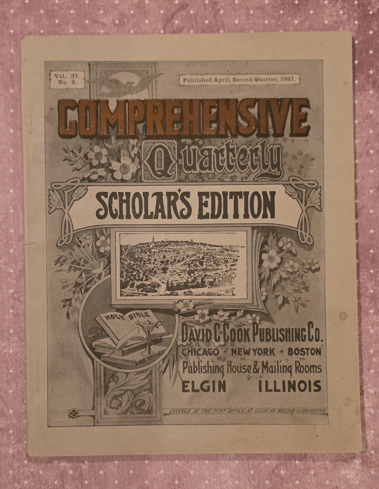 Vintage 1921 Comprehensive Quarterly David Cook Pub Elgin Illinois Christian Vintage 1921 Comprehensive Quarterly David Cook Pub Elgin Illinois Christian
