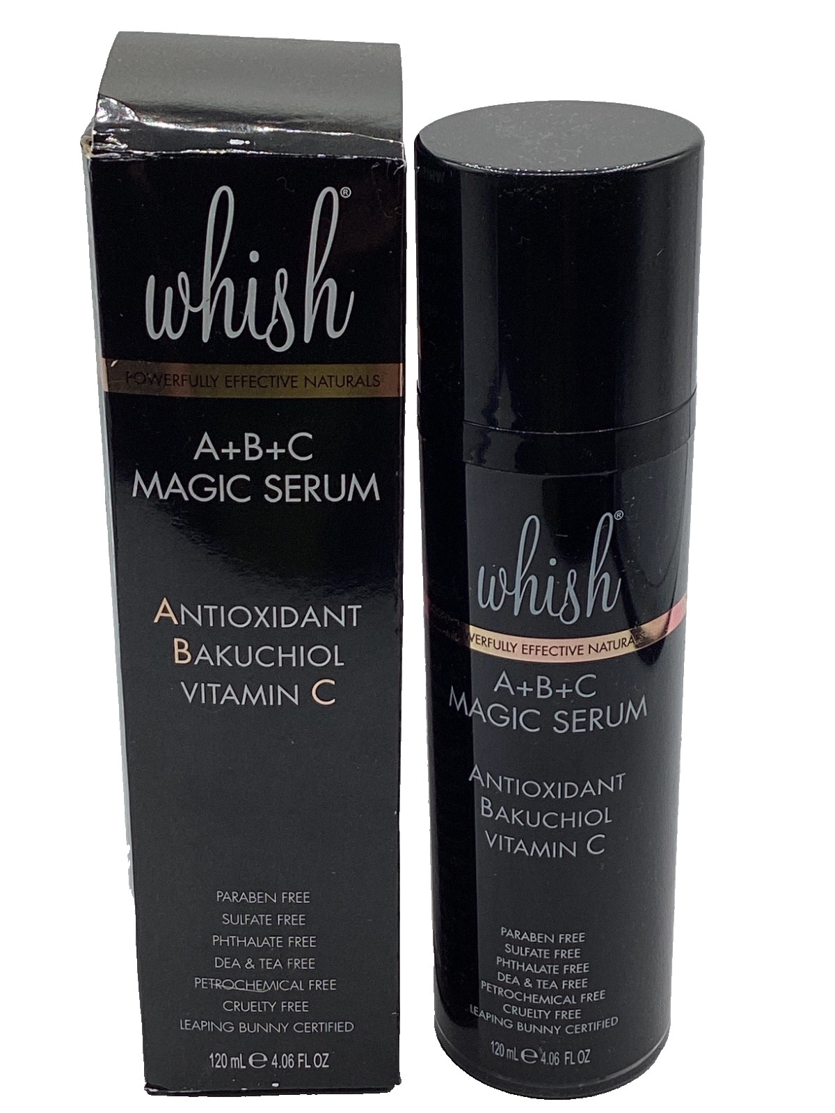 Whish Beauty A+B+C Magic Serum with Bakuchiol/Vitamin C/Antioxidant 4.06 oz NIB