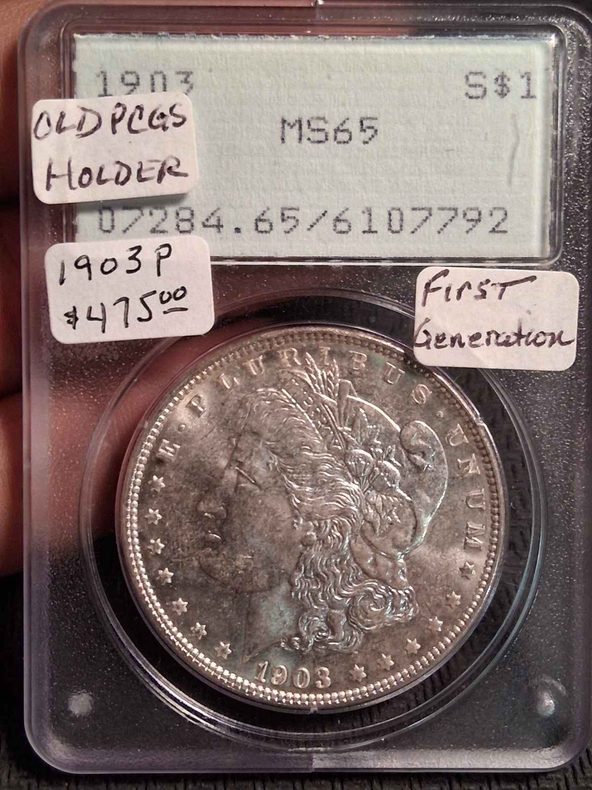 1903o $1 Morgan Silver Dollar PCGS MS63 OGH 1st Generation Holder (Lot #5922)
