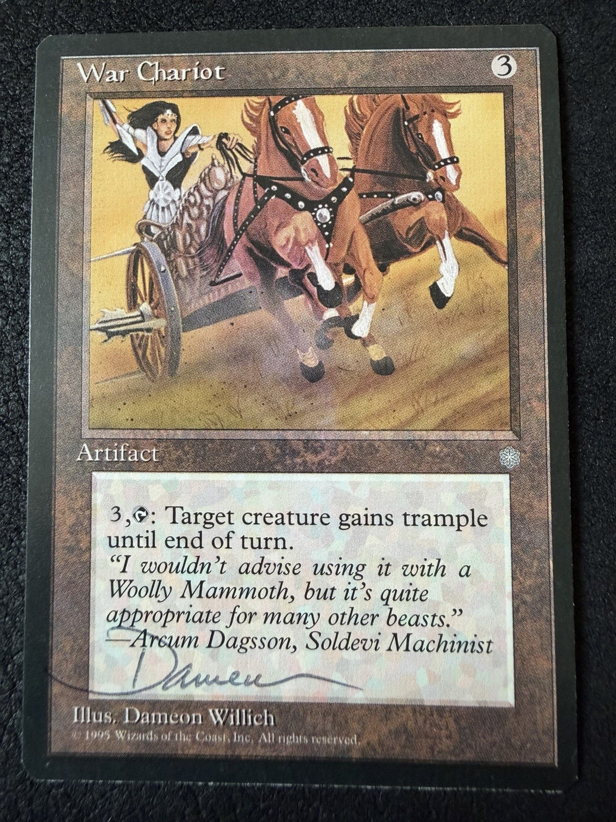 War Chariot Ice Age Signed by Artist Dameon Willich MTG Magic The Gathering
