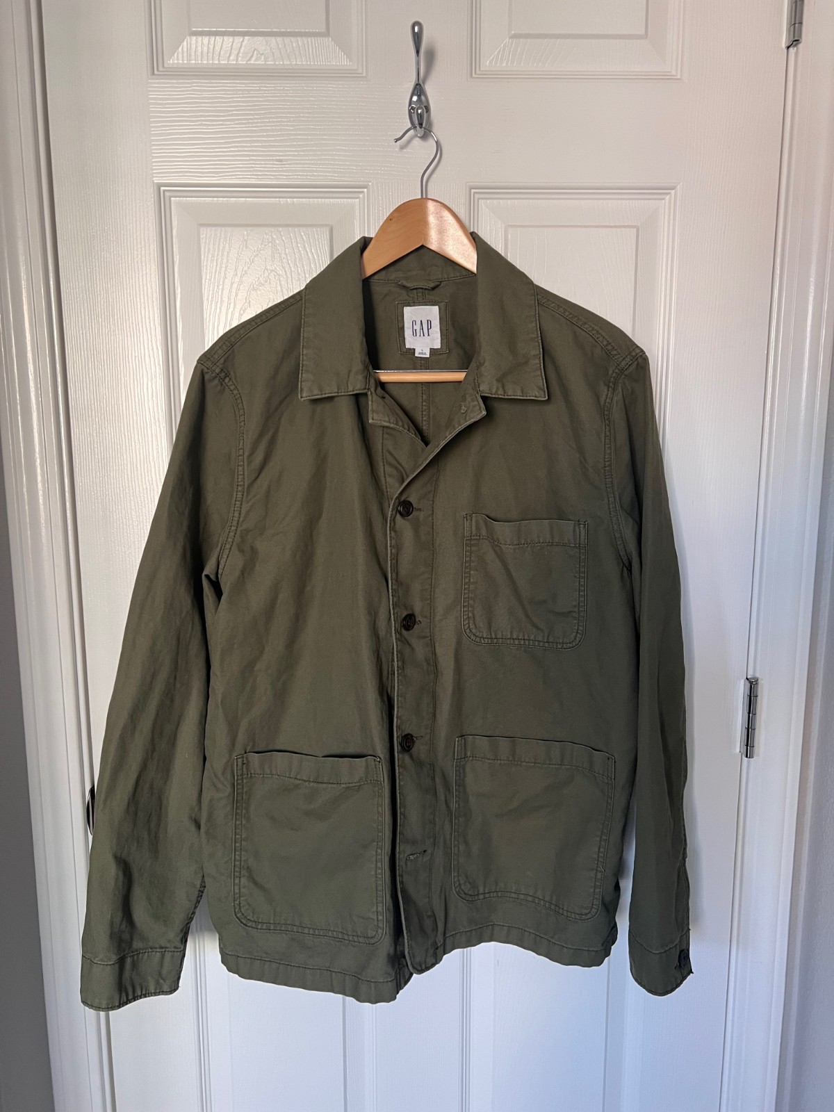 GAP Men\'s Military Overshirt/Chore Coat- Men\'s Large, Olive Green/OG-107 GAP Men\'s Military Overshirt/Chore Coat- Men\'s Large, Olive Green/OG-107