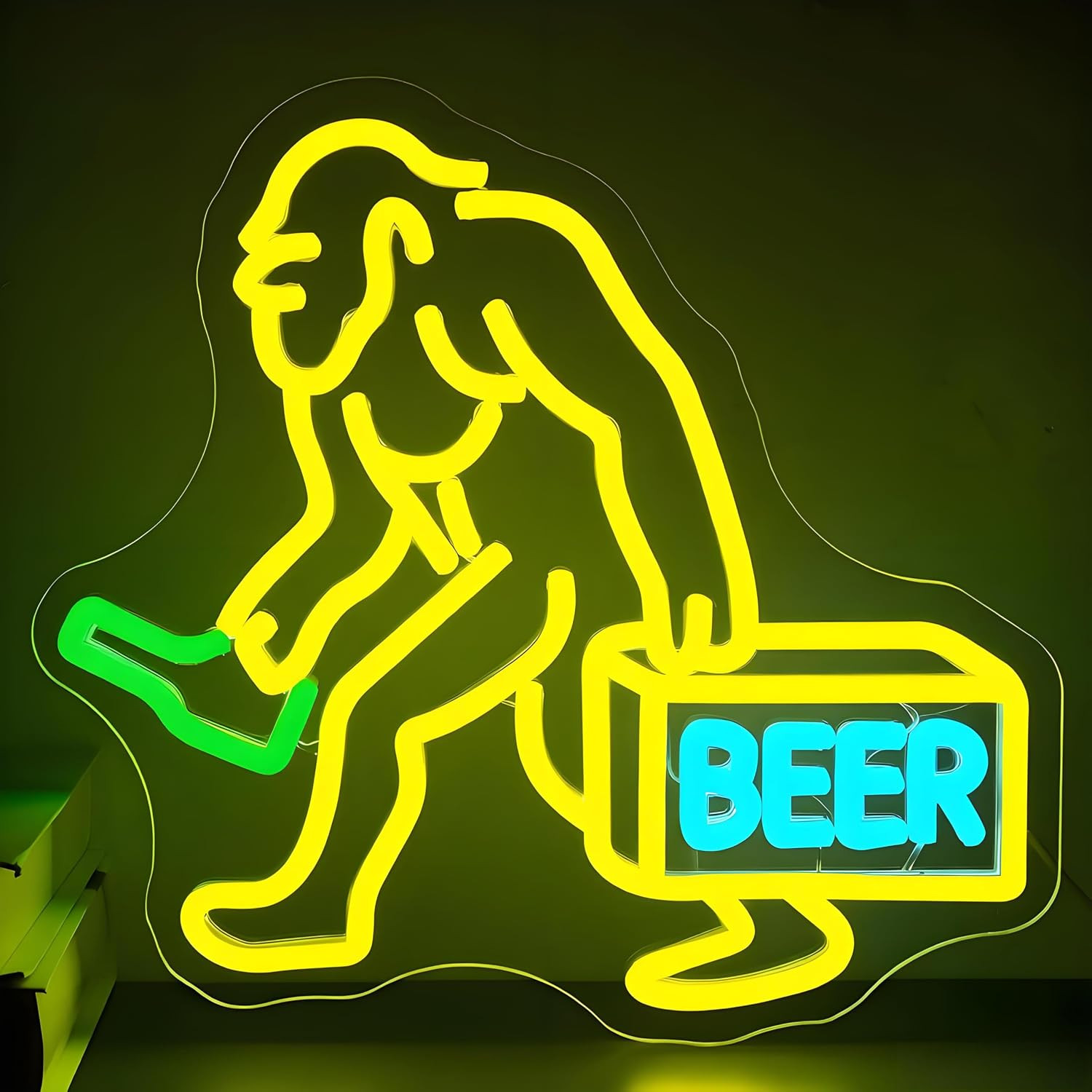 Bigfoot Neon Sign for Wall Decor Beer LED Light for Man Cave | Dimmable Bigfoot
