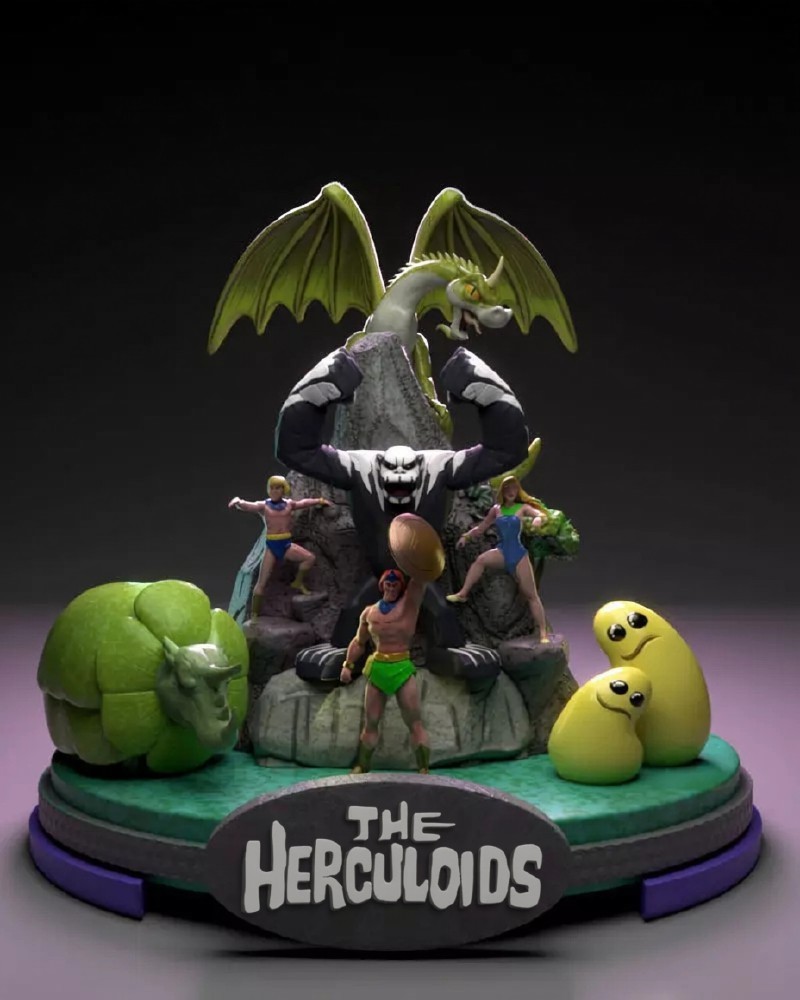 FAN ART ACTION FIGURES 3D DIORAMA THE HERCULOIDS Resin KIT & Pla