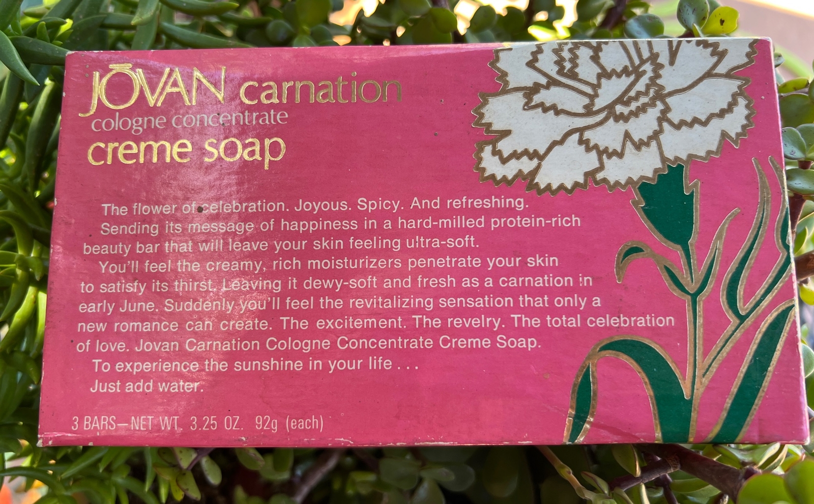 Vintage Rare 1977 JŌVAN Carnation Crème Soap 3 Bars