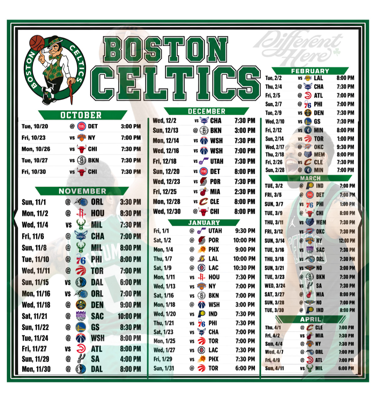 Boston Celtics Basketball Schedule 2026-27 Season LARGE Magnet (8x8 inches) Boston Celtics Basketball Schedule 2026-27 Season LARGE Magnet (8x8 inches)