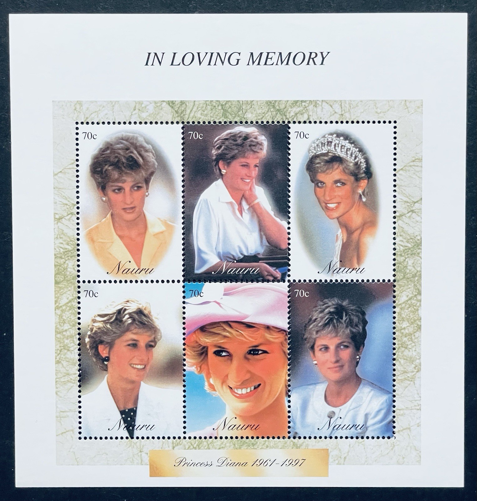 NAURU PRINCESS DIANA IN LOVING MEMORY MEMORIAL STAMPS SHEET 1961-1997 MNH 1998