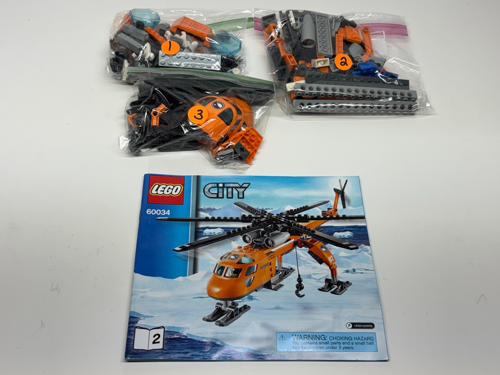LEGO City 60034 Arctic Helicrane Complete Only Includes Manual #2 NO Box