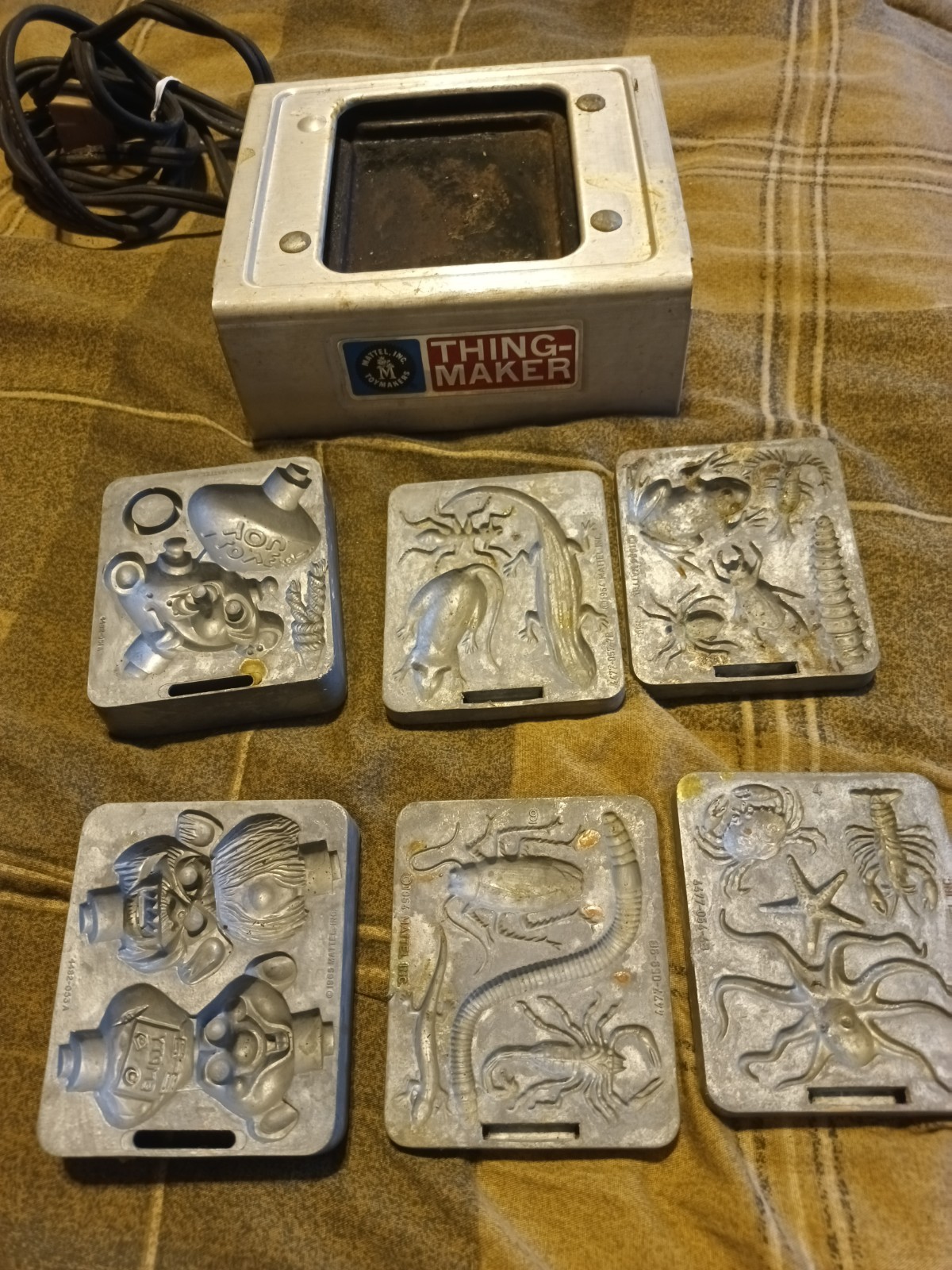Vtg 1964 Mattel Thing Maker Machine Creepy Crawlers 8 Metal Mold Plates Lot 60s Vtg 1964 Mattel Thing Maker Machine Creepy Crawlers 8 Metal Mold Plates Lot 60s