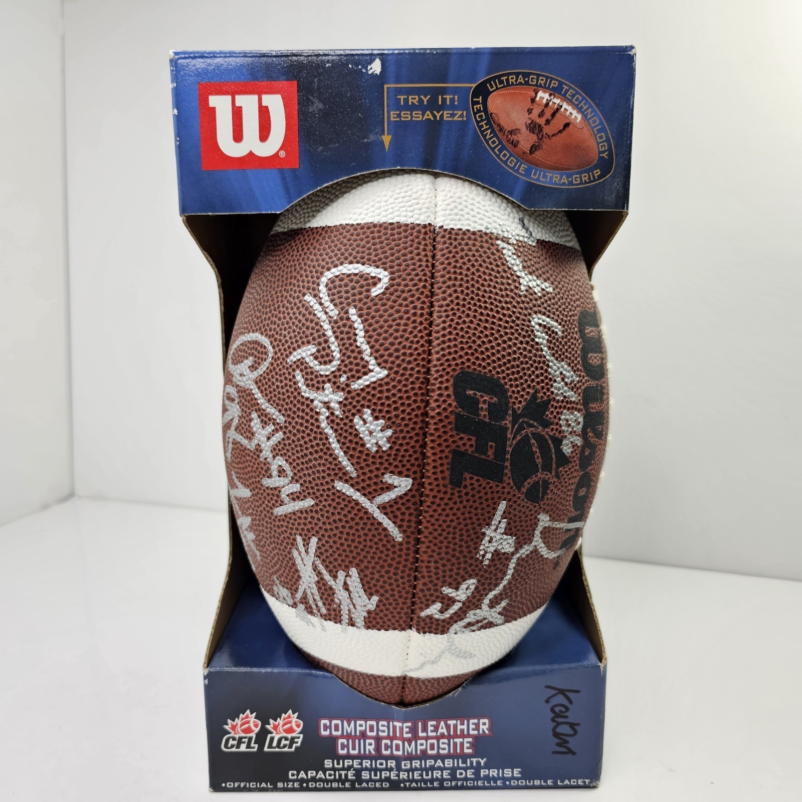 Wilson CFL LCF Autographed Team Signed Football Composite Leather BC Lions