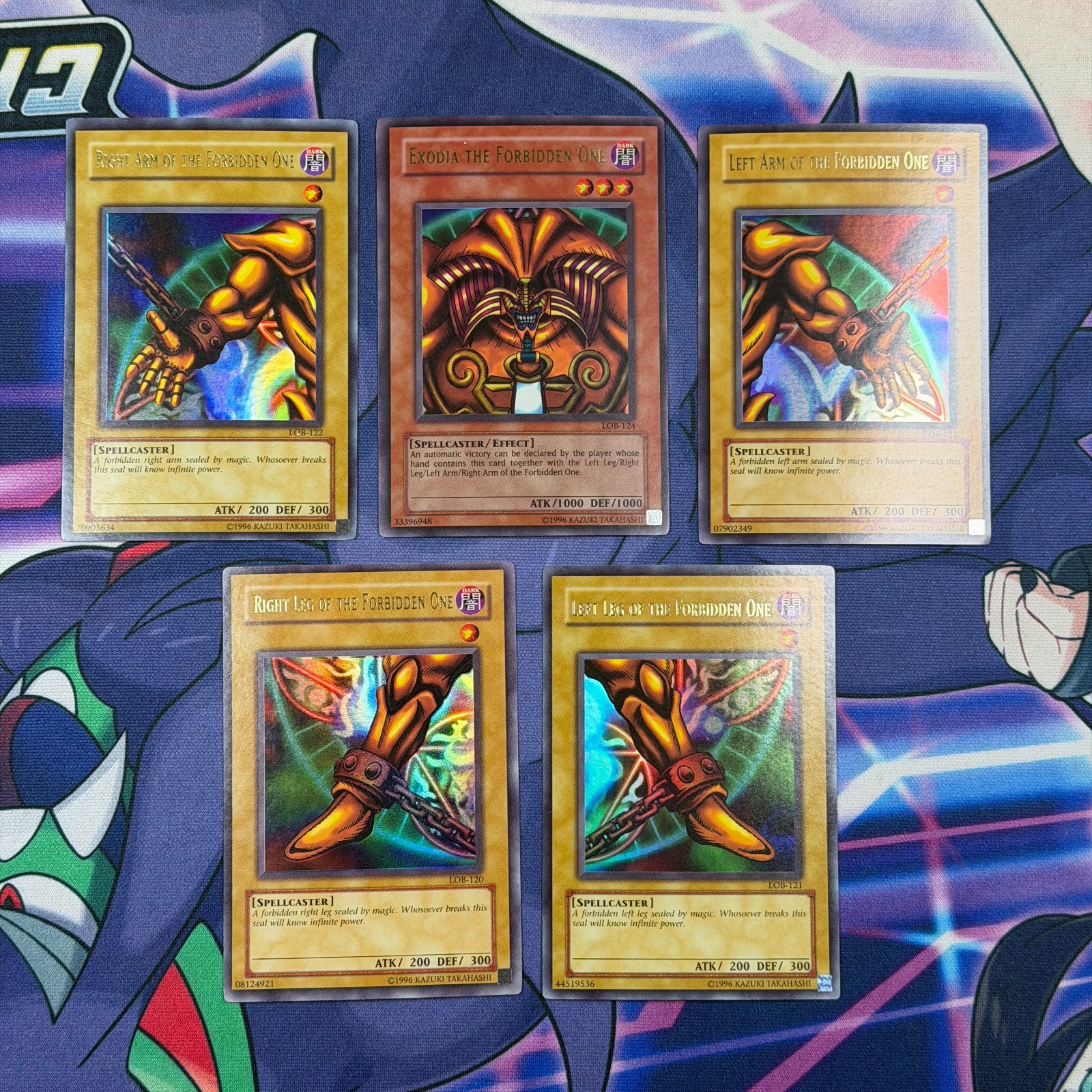 ORIGINAL 2002 LOB Ultra Rare HOLO Exodia the Forbidden One 5 Card Set Yugioh LP ORIGINAL 2002 LOB Ultra Rare HOLO Exodia the Forbidden One 5 Card Set Yugioh LP