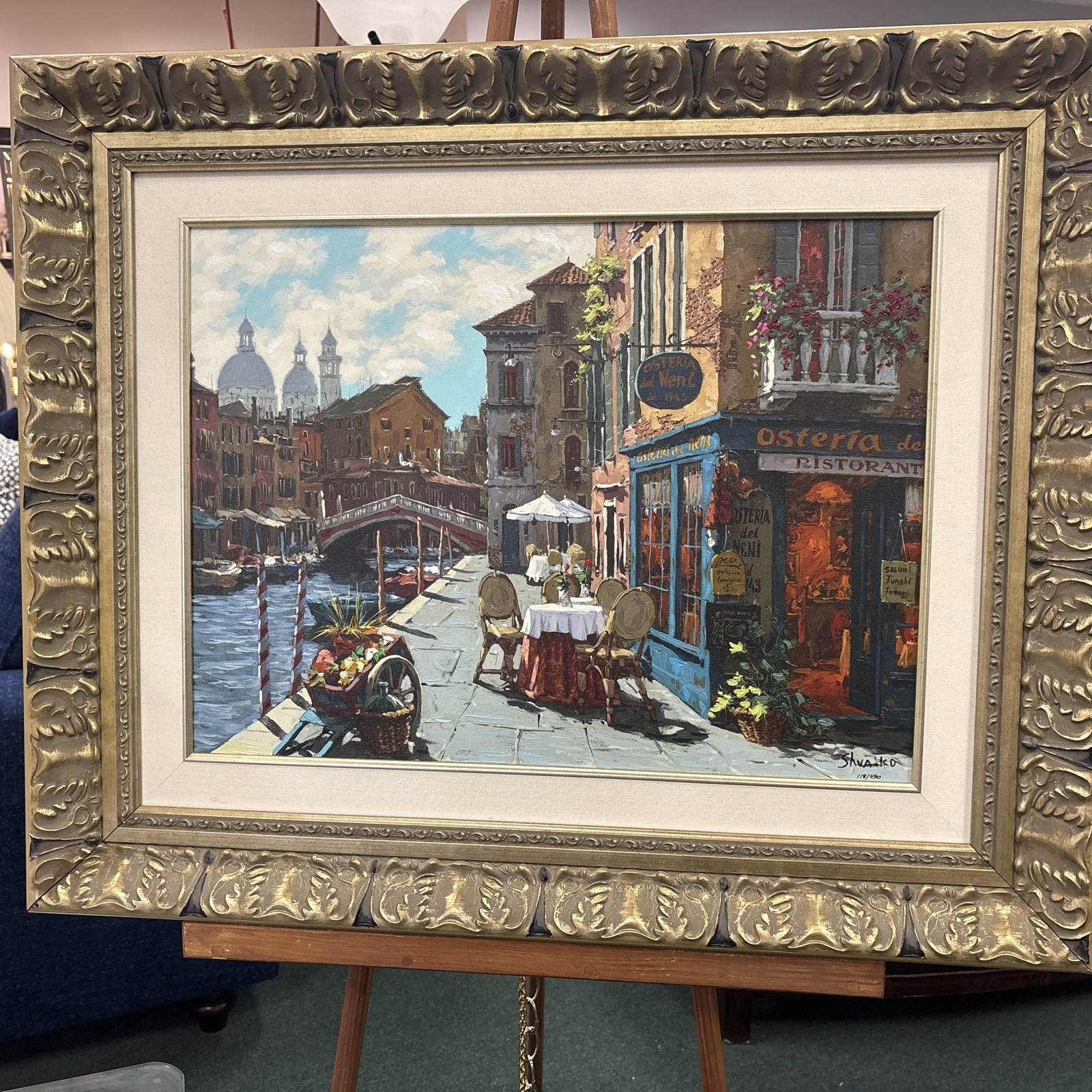 Viktor Shvaiko framed, “Osteria Del Neni” , Limited Edition118/450 Signed 24 X 1 Viktor Shvaiko framed, “Osteria Del Neni” , Limited Edition118/450 Signed 24 X 1