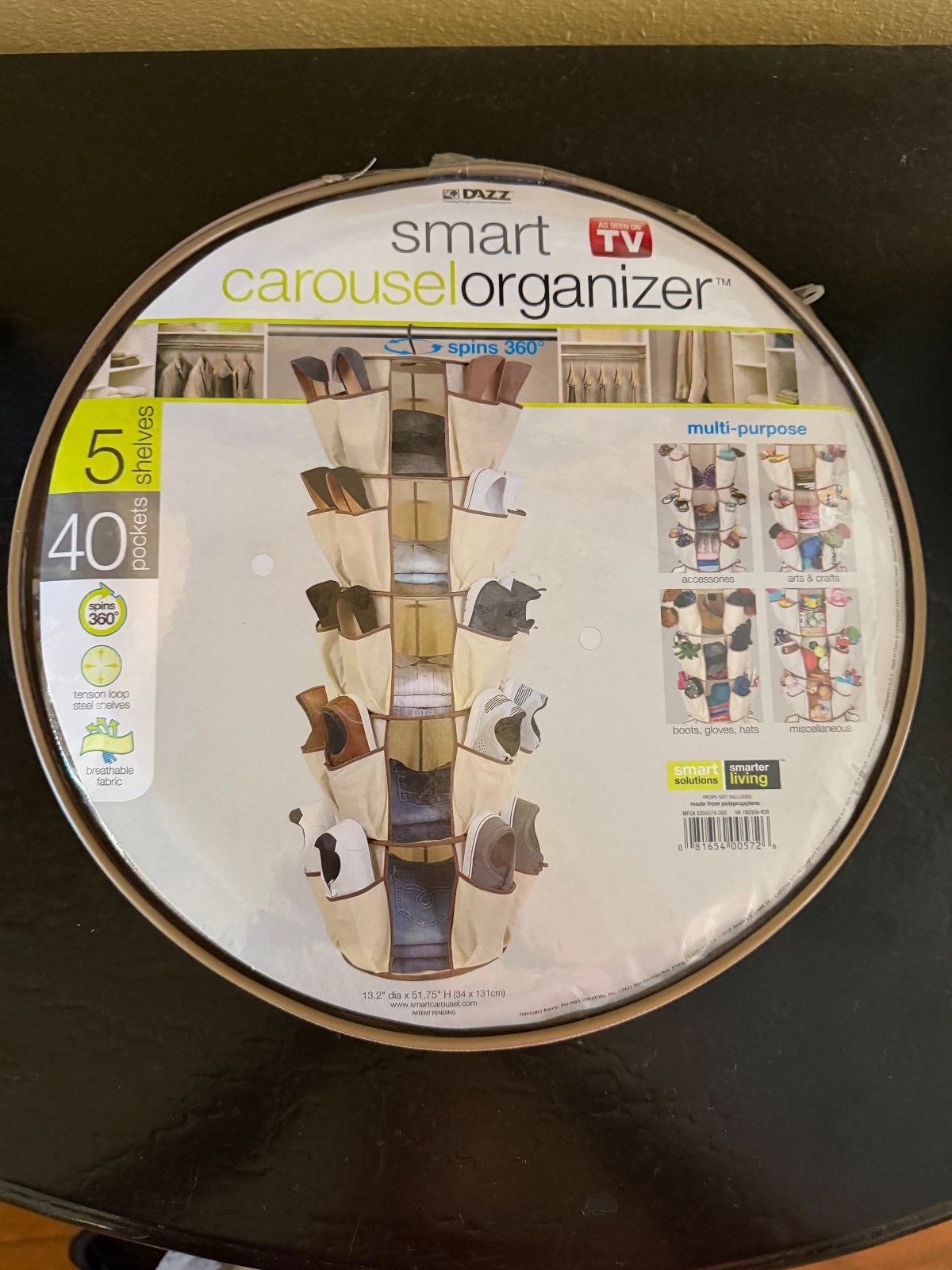 New DAZZ Smart Carousel Organizers As Seen On TV 5 Shelves, 40 pockets