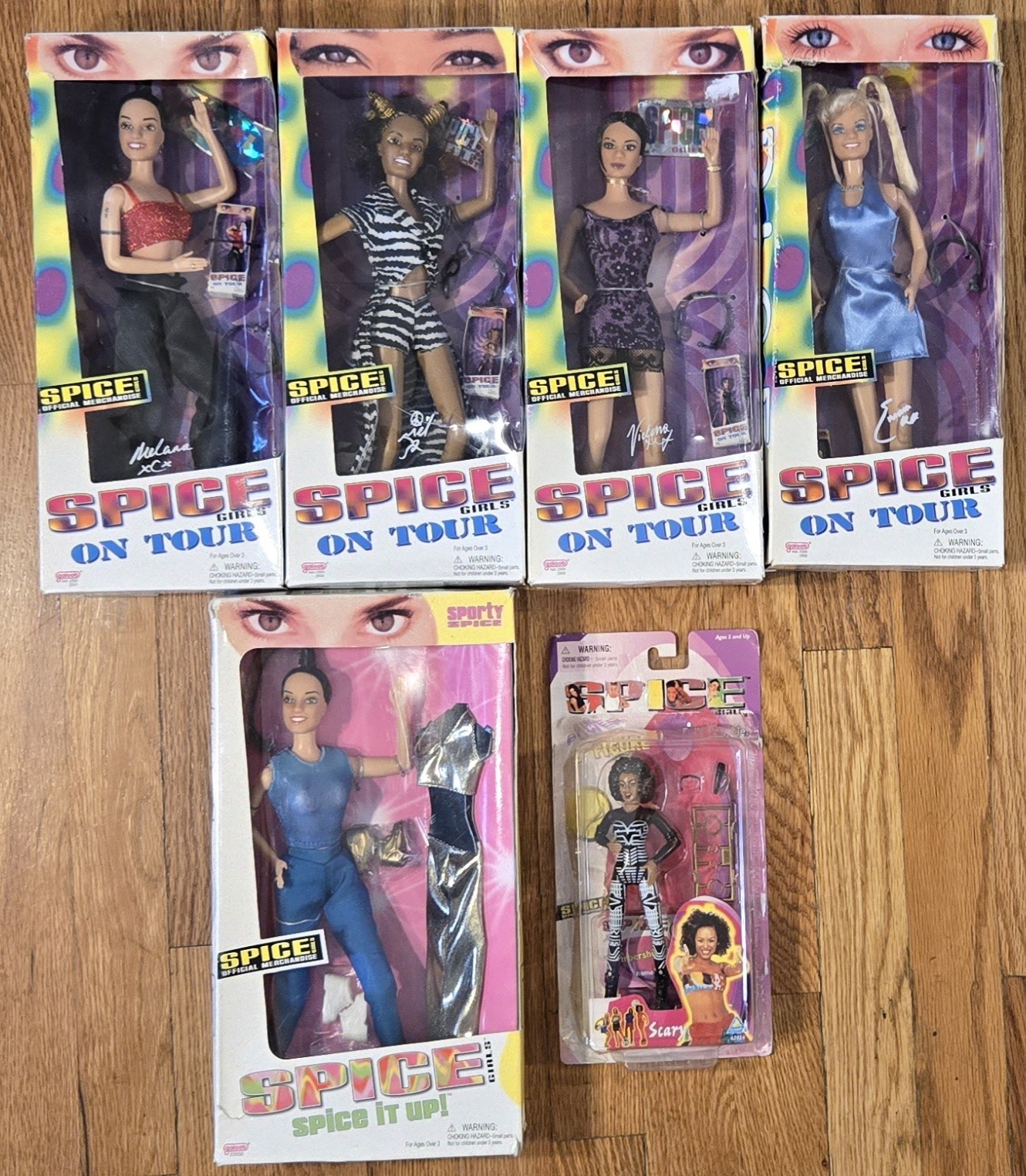 Vintage 1998 Spice Girls 6 Doll Lot Galoob On Tour Spice It Up and Toymax
