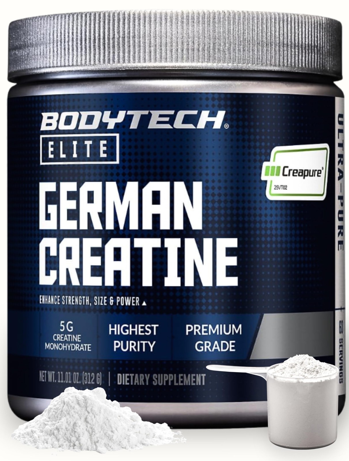 Elite German Creatine with Creapure, Creatine Monohydrate Powder for Strength...