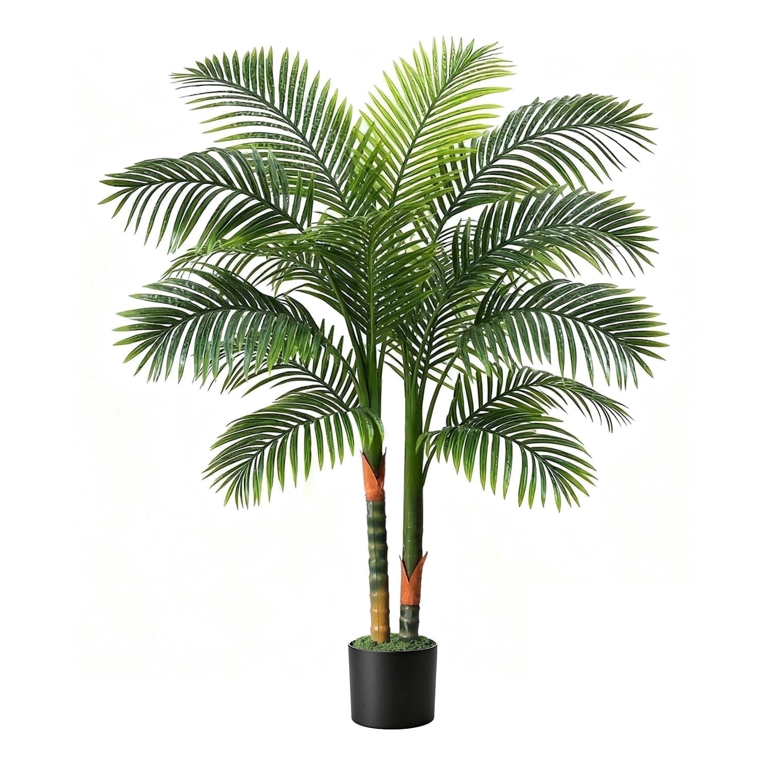 NOVAROOT ARTIFICIAL 6FT PALM TREE WITH CEMENT POT -GREEN/BLACK
