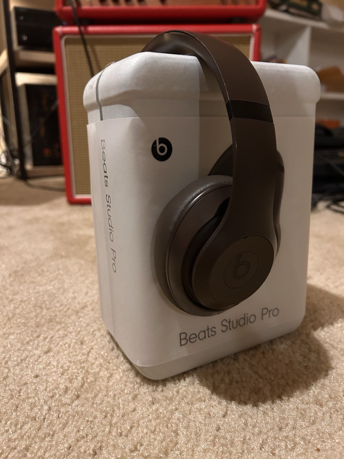 Beats by Dr. Dre Studio Pro Headphones Deep Brown With Case, Box, & Cables