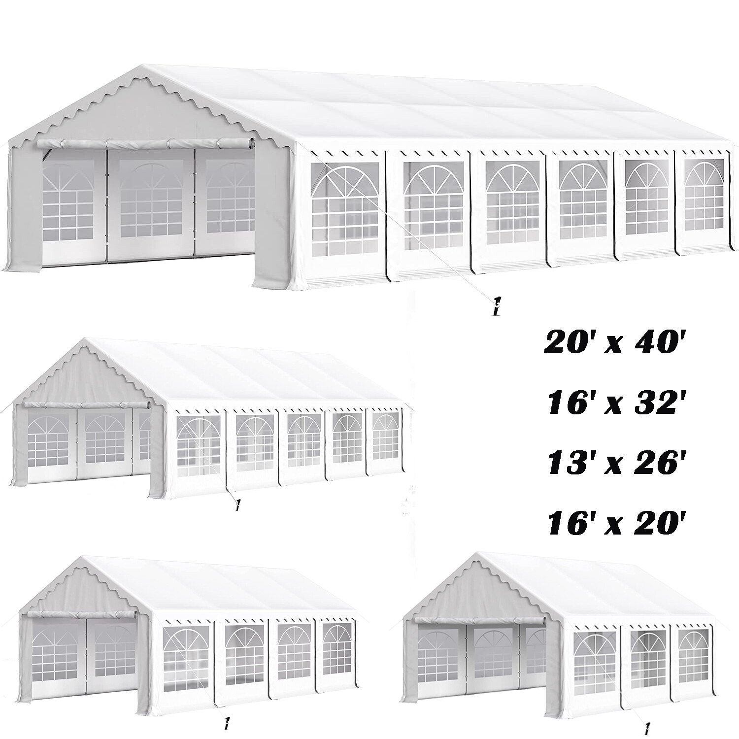 20\'x40\' 16\'x32\' 13\'x26\' 16\'x20\' Outdoor Canopy Tent Party Wedding Tent 2-Sizes