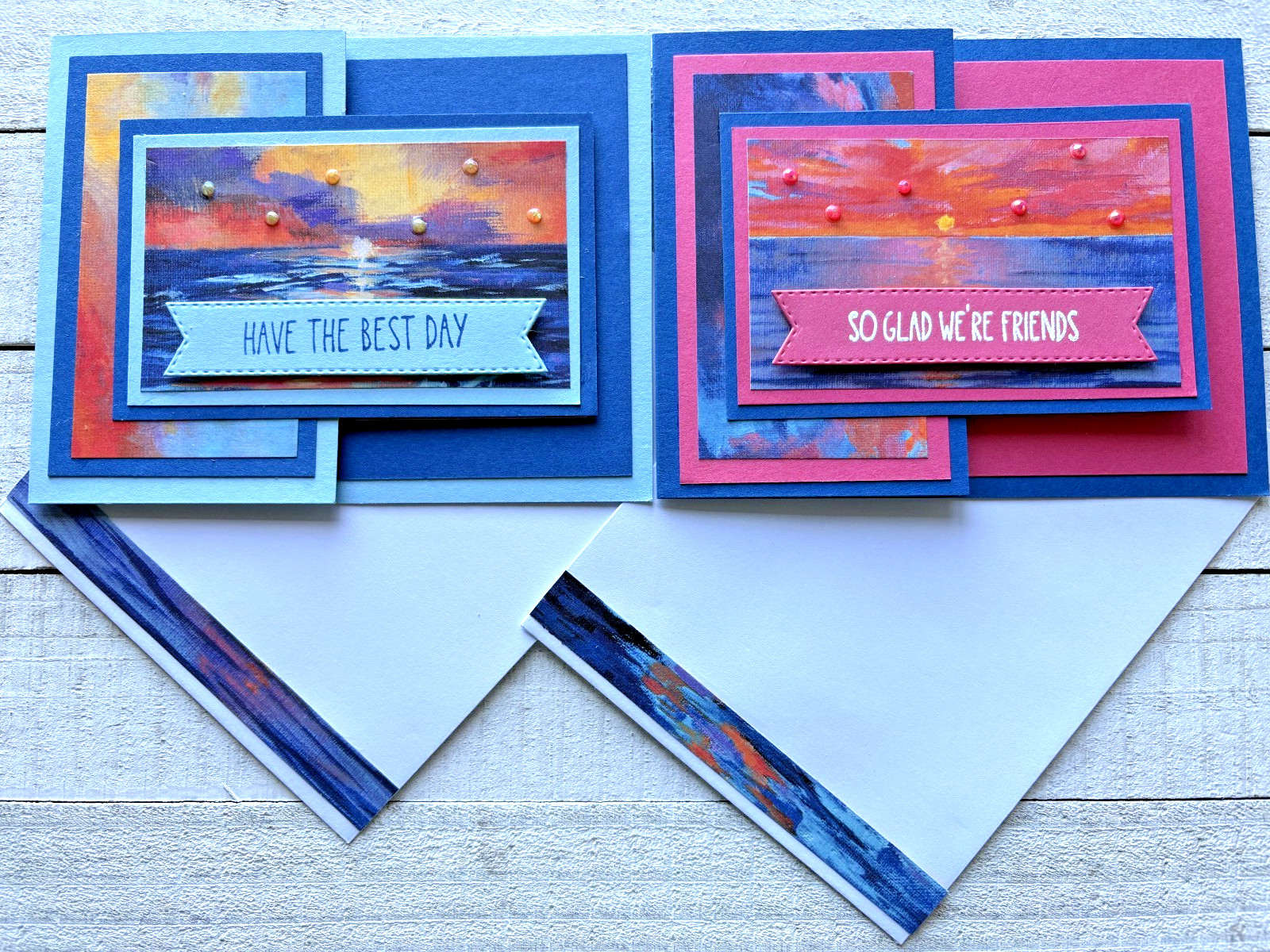 Stampin' Up Card Kit - SCENIC COAST - All Inclusive Set of 4 Cards