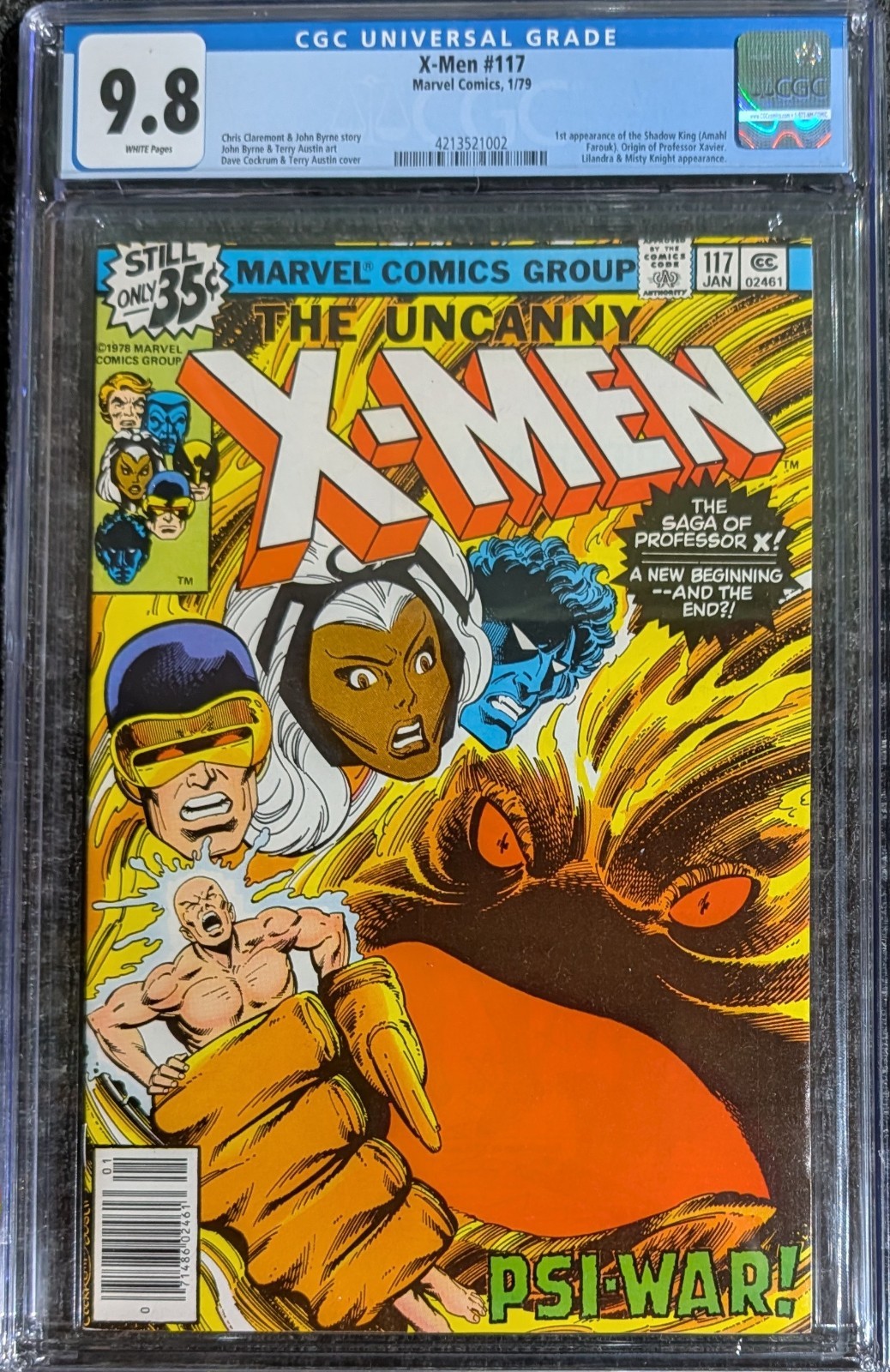X-MEN #117 CGC 9.8 WHITE PAGES CHRIS CLAREMONT JOHN BYRNE 1st SHADOW KING 1979 X-MEN #117 CGC 9.8 WHITE PAGES CHRIS CLAREMONT JOHN BYRNE 1st SHADOW KING 1979