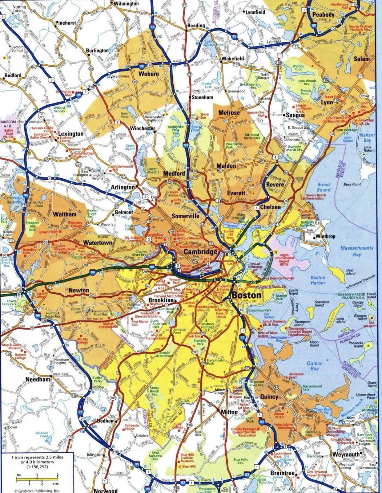 BOSTON MASSACHUSETTS City Road Map Poster Picture Photo Banner Print 8×10 photos