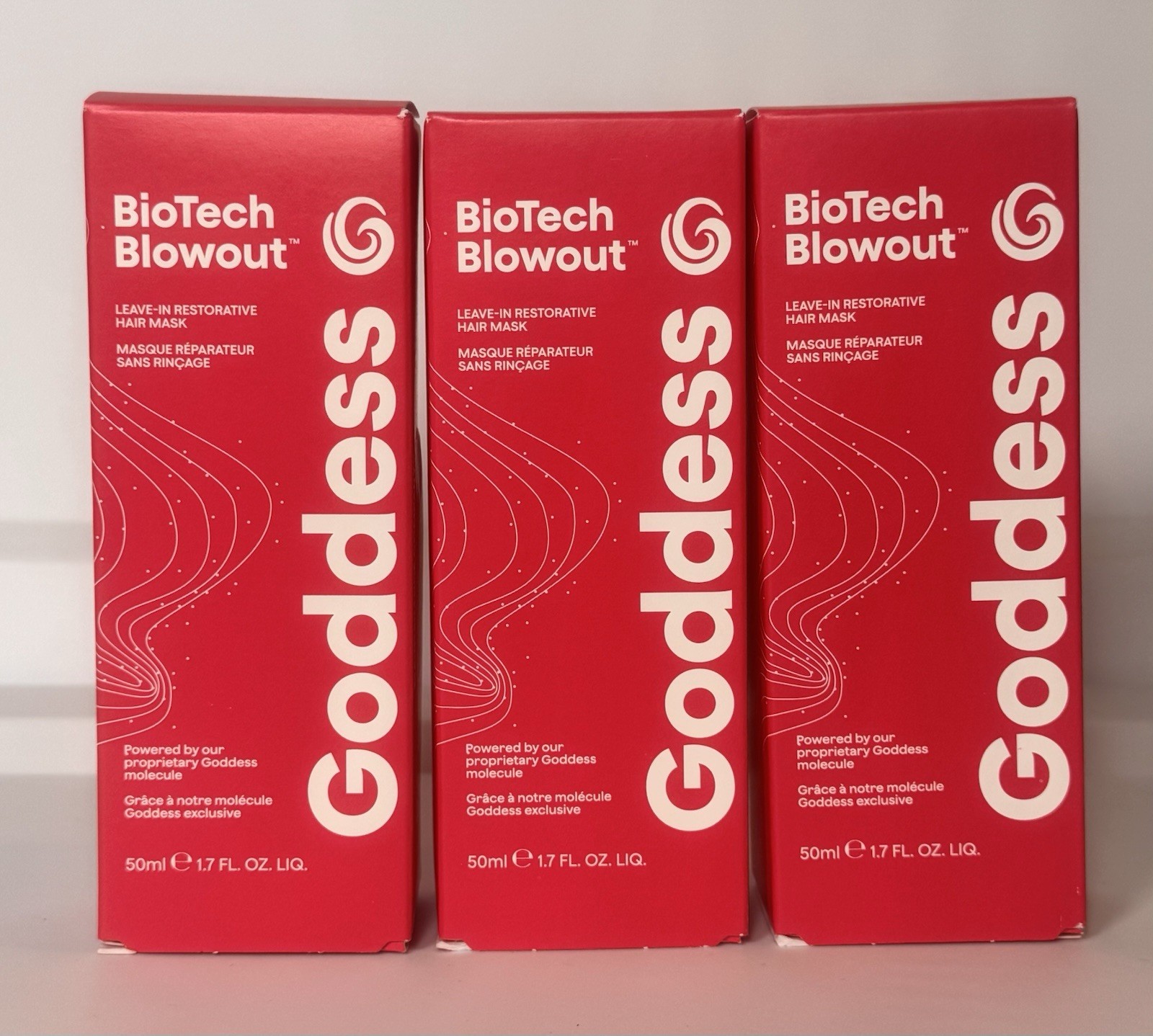 (Lot of 3) Goddess BioTech Blowout Leave-In Restorative Hair Mask 1.7  oz / 50ml