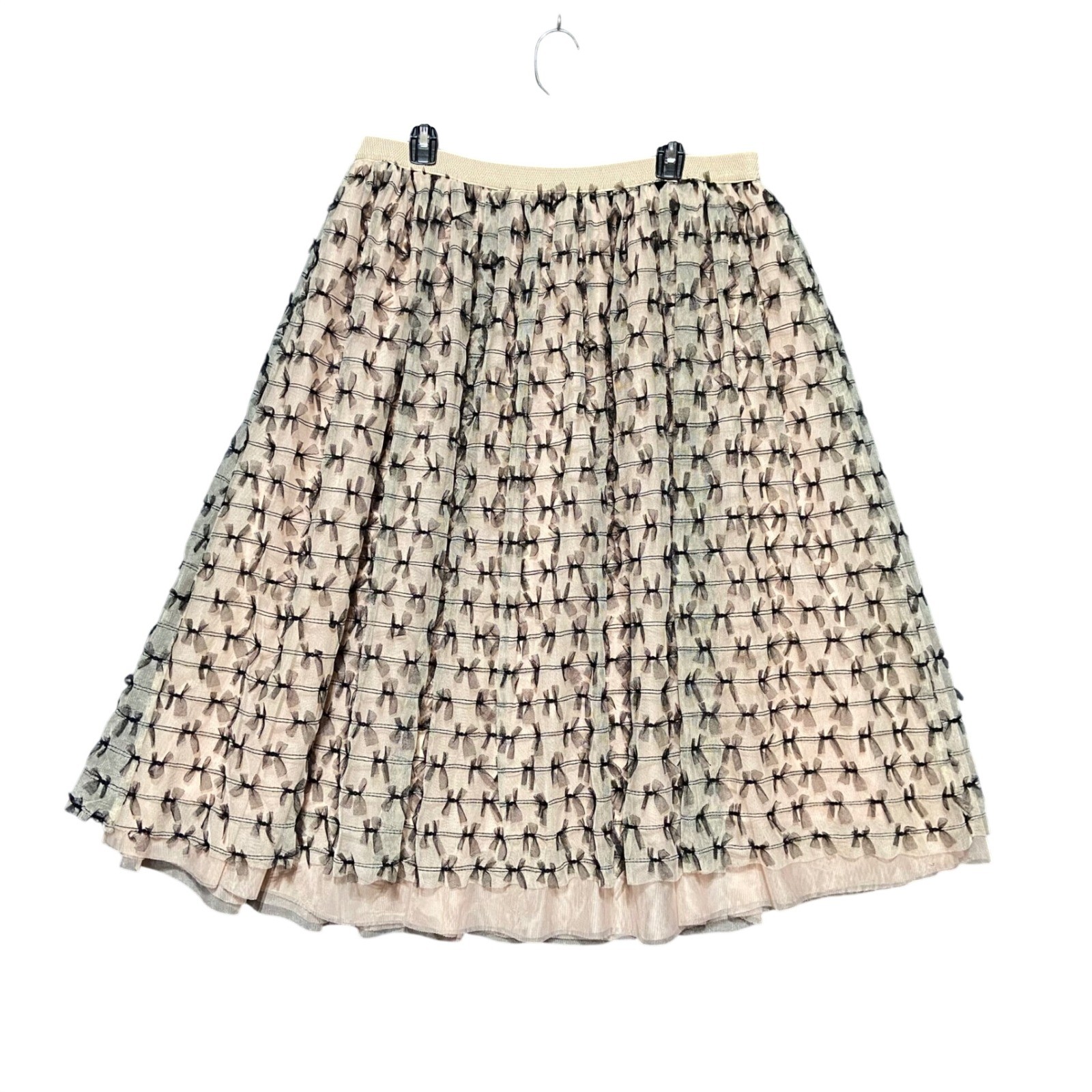 Maeve Anthropologie All Over Bow Tulle Midi Skirt XL Coquette Romantic Whimsical