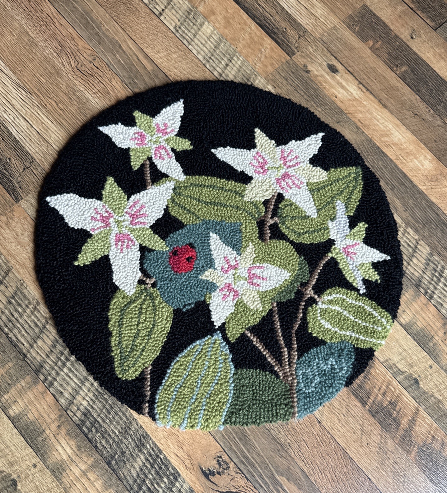 VTG Claire Murray Hooked Wool Round Mat Rug 16