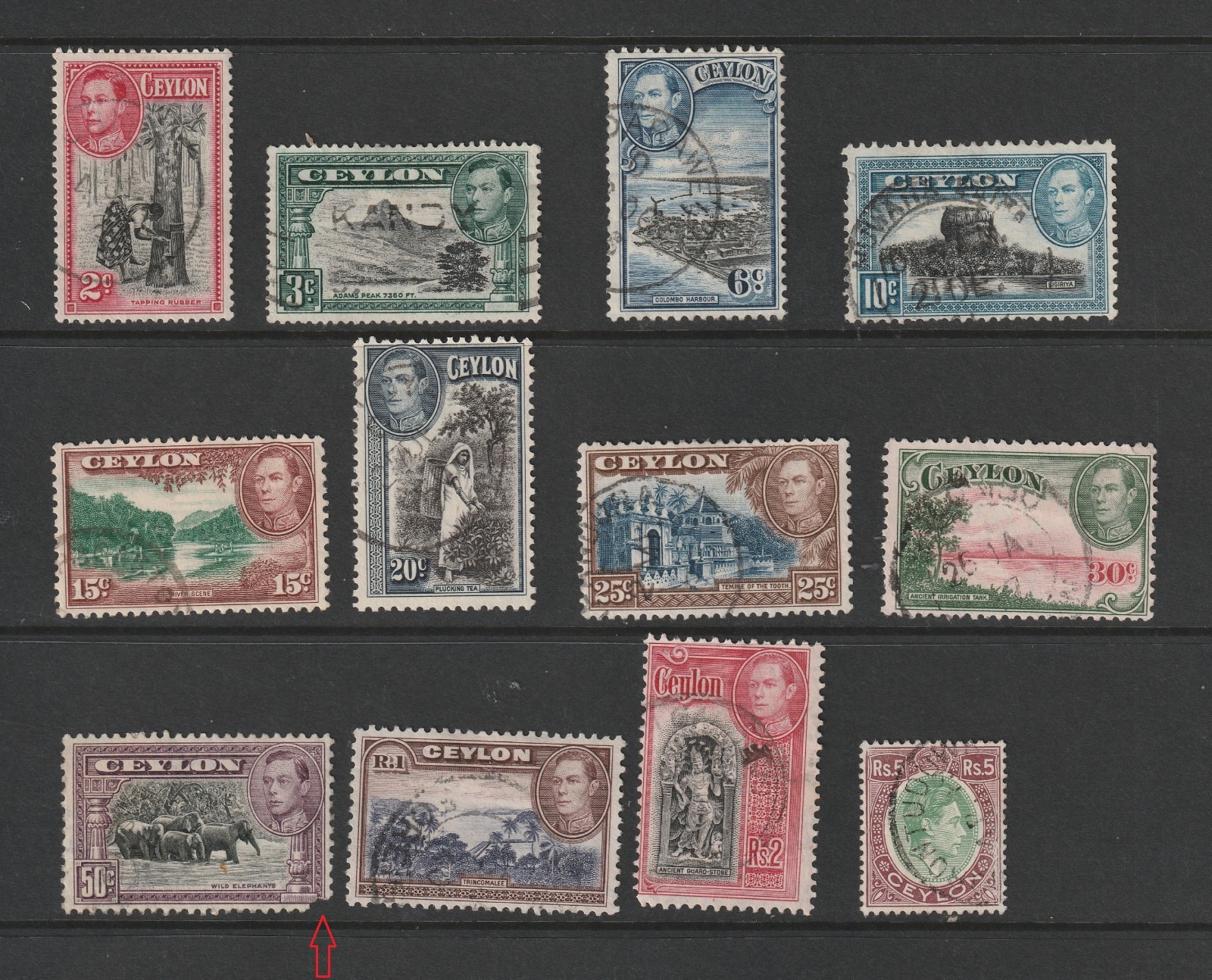 Ceylon Scott# 278-289 Used