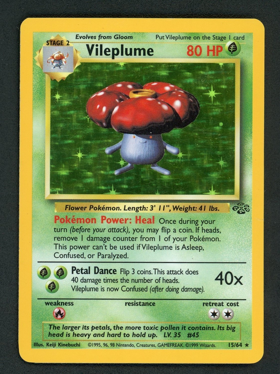 Pokemon Card - Vileplume Holo Jungle 15/64