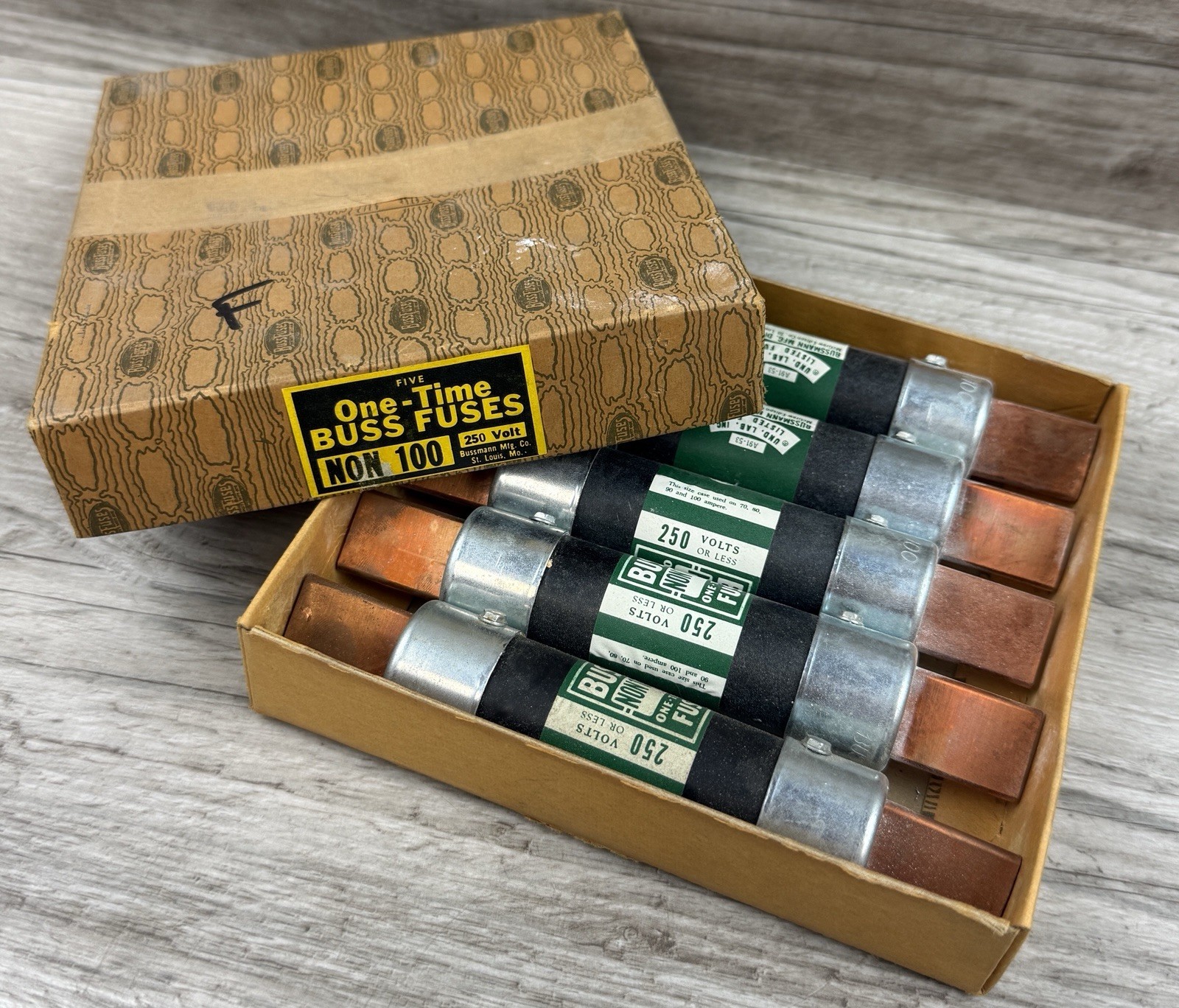 5 Pack Vintage Bussmann NON 100 One-Time Cartridge Fuses 100A 250V Class H NOS 5 Pack Vintage Bussmann NON 100 One-Time Cartridge Fuses 100A 250V Class H NOS