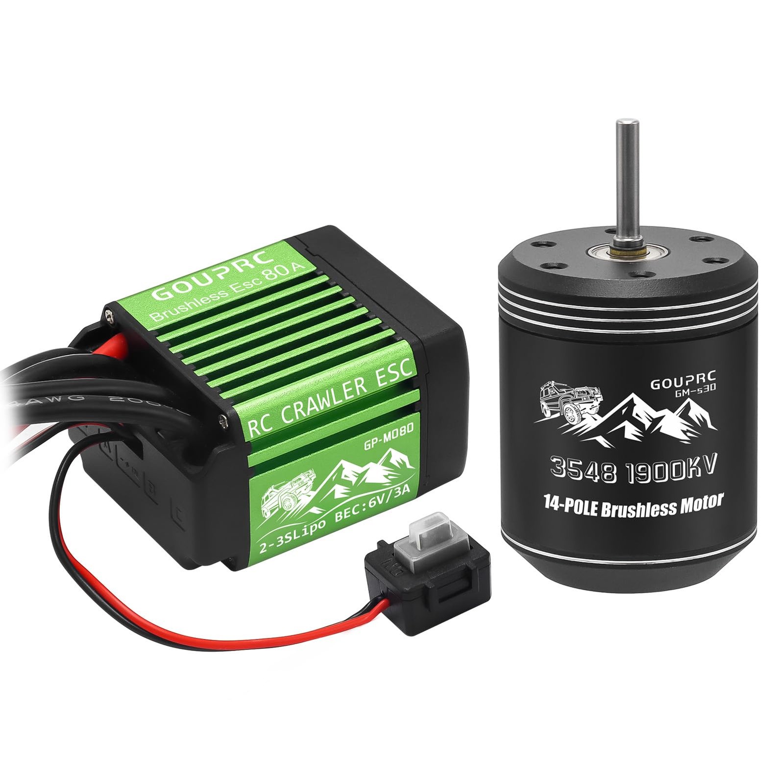 S3548 1900KV Outrunner Brushless Motor with 80A Brushless Crawler 2-3S Combo Set