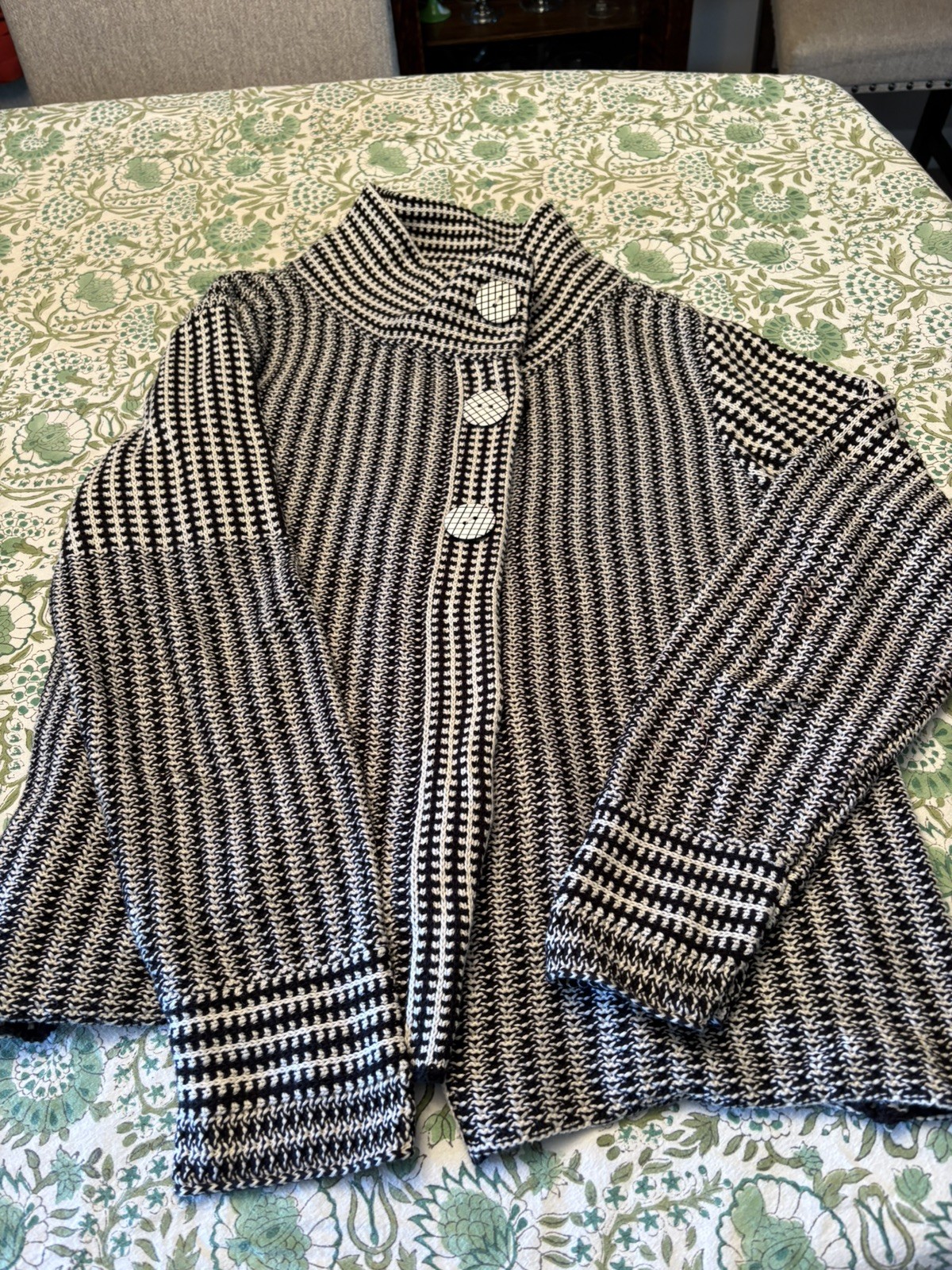 Habitat Clothes To Live In Long Button Cardigan L Tunic Sweater chunky knit Habitat Clothes To Live In Long Button Cardigan L Tunic Sweater chunky knit