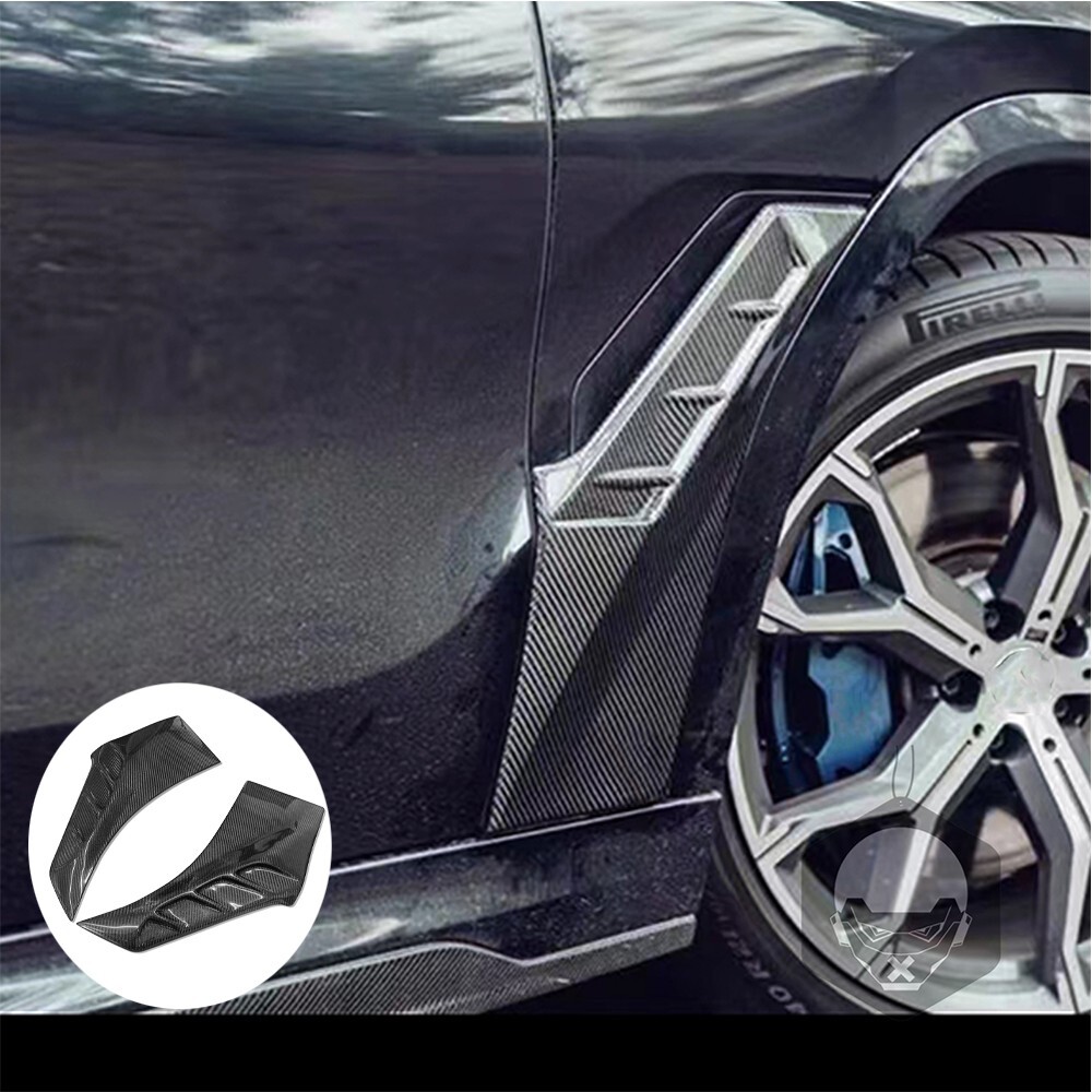 Real 3K Carbon Fiber Side Fender Air Vent Cover For BMW X6 G06 M Sport 2020-2024
